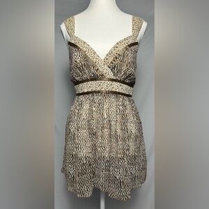 BCX Y2K Sheer Mix Print Bratz Babydoll Tie Back Tank Top Size L